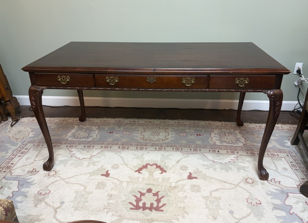 Three Drawer Cherry Desk with Ball and Claw Feet Three Drawer Cherry Desk with Ball and Claw Feet