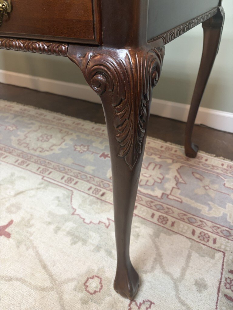 Three Drawer Cherry Desk with Ball and Claw Feet Three Drawer Cherry Desk with Ball and Claw Feet