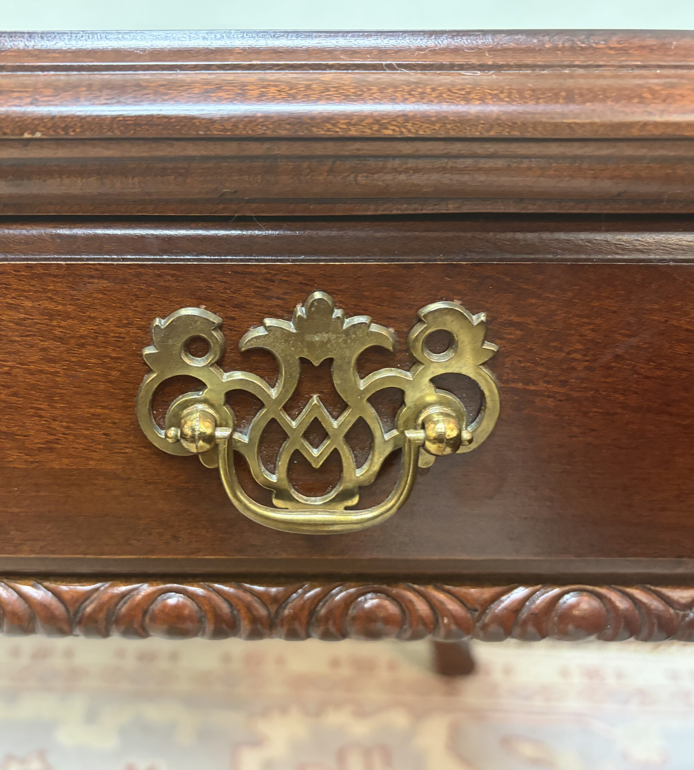 Three Drawer Cherry Desk with Ball and Claw Feet Three Drawer Cherry Desk with Ball and Claw Feet