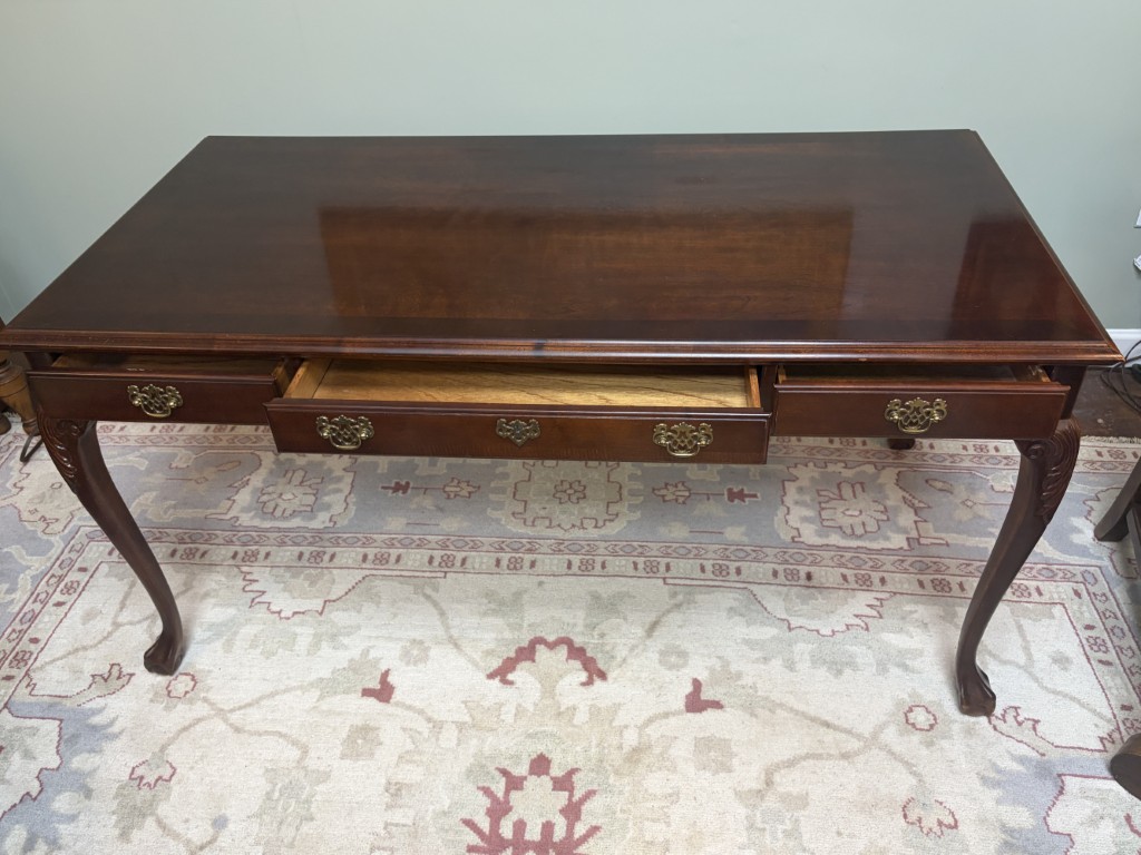 Three Drawer Cherry Desk with Ball and Claw Feet Three Drawer Cherry Desk with Ball and Claw Feet
