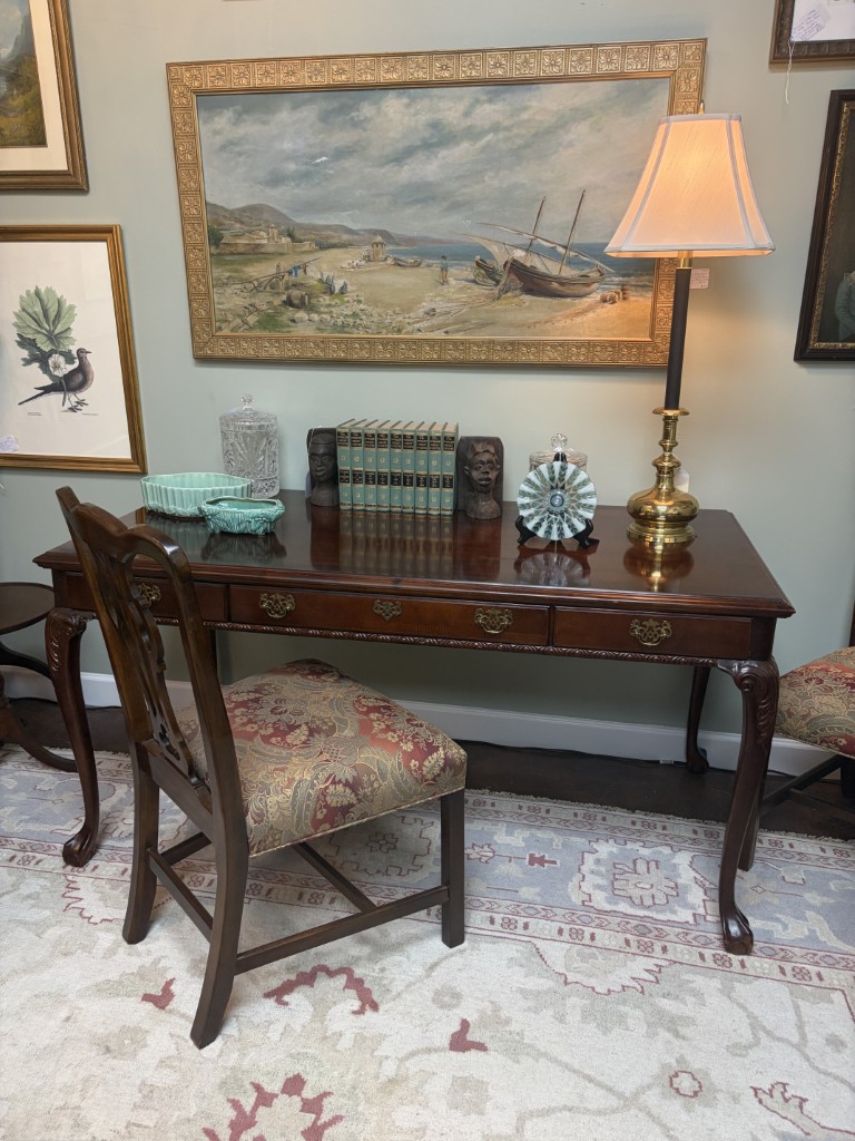 Three Drawer Cherry Desk with Ball and Claw Feet Three Drawer Cherry Desk with Ball and Claw Feet