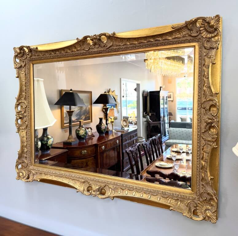 Ornate Gold-Decorated Beveled Mirror by Timeless Reflections Ornate Gold-Decorated Beveled Mirror by Timeless Reflections