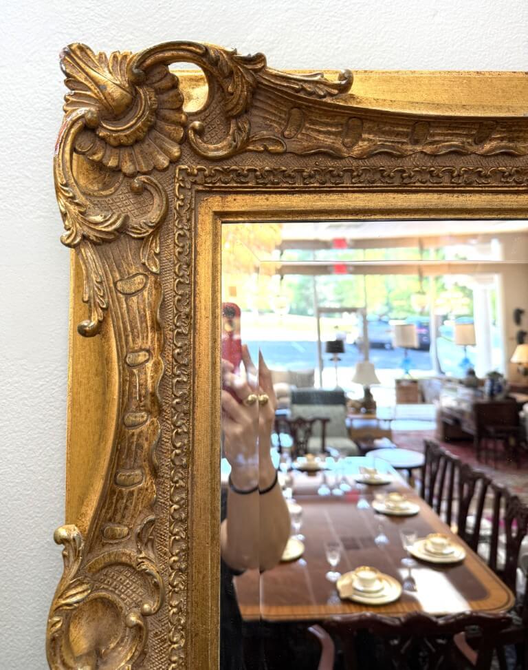 Ornate Gold-Decorated Beveled Mirror by Timeless Reflections Ornate Gold-Decorated Beveled Mirror by Timeless Reflections