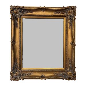 Heavily Carved Baroque-Style Gold Mirror