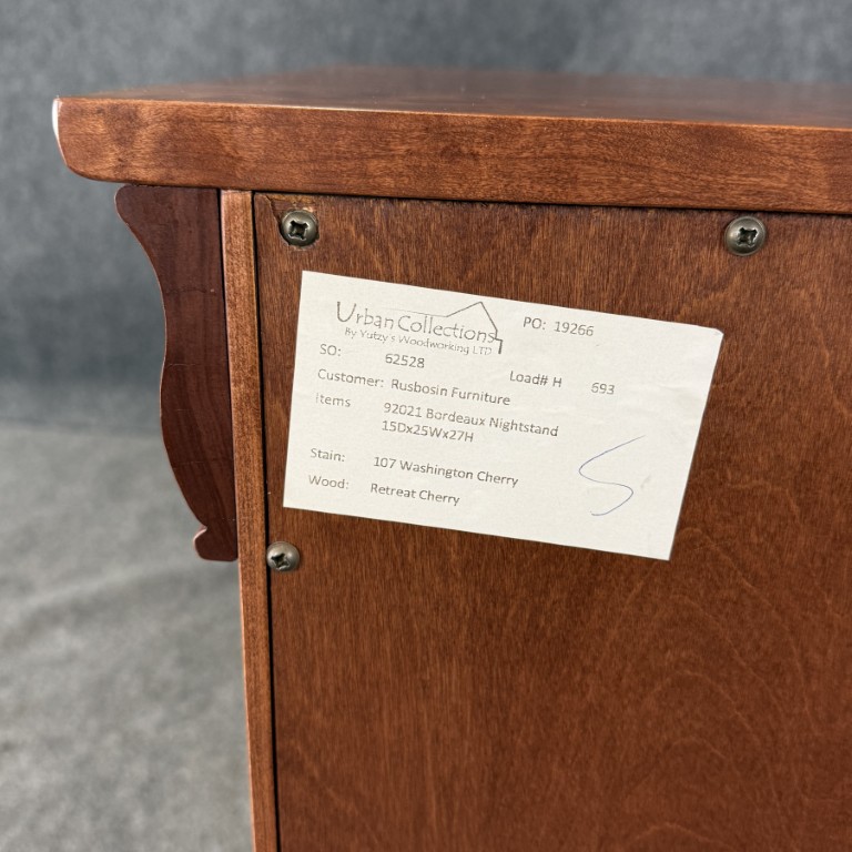 Yutzy's Woodworking Bordeaux Cherry Nightstand Yutzy's Woodworking Bordeaux Cherry Nightstand