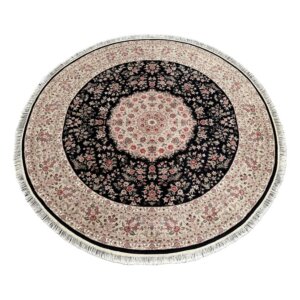 8.5ft Round Tightly Hand-Knotted Area Rug