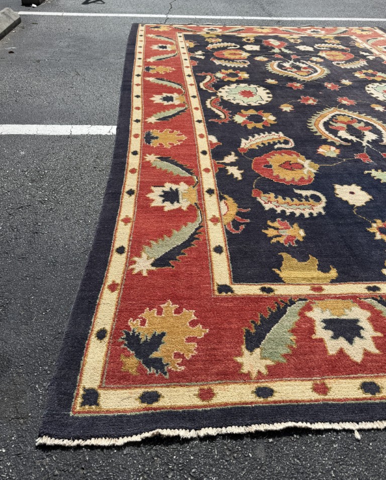 8x12 Oushak Style Hand-Knotted Area Rug 8x12 Oushak Style Hand-Knotted Area Rug