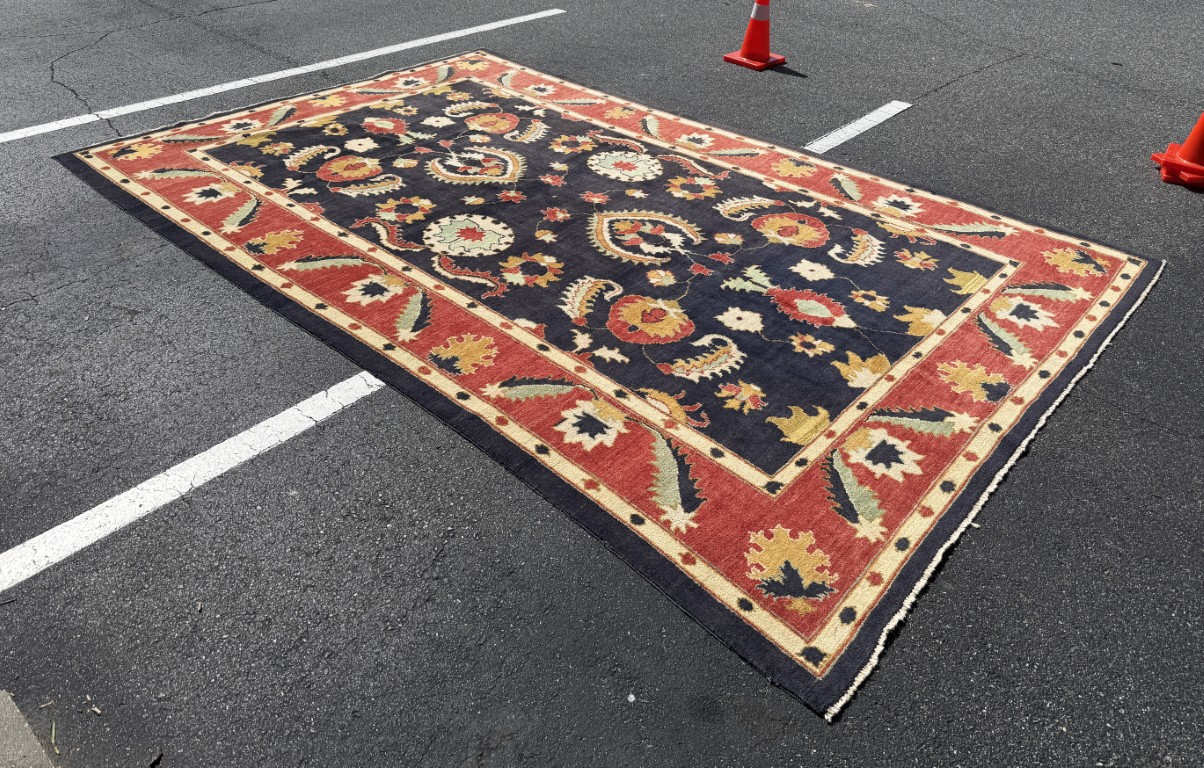 8x12 Oushak Style Hand-Knotted Area Rug 8x12 Oushak Style Hand-Knotted Area Rug