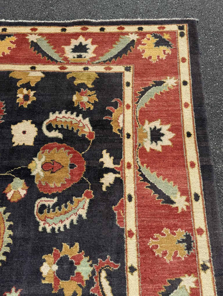 8x12 Oushak Style Hand-Knotted Area Rug 8x12 Oushak Style Hand-Knotted Area Rug