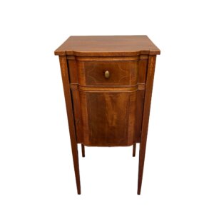 19th Century Mahogany Tall Stand with Inlay and Working Key
