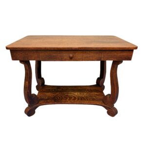 Oak One Drawer Empire Style Library Table