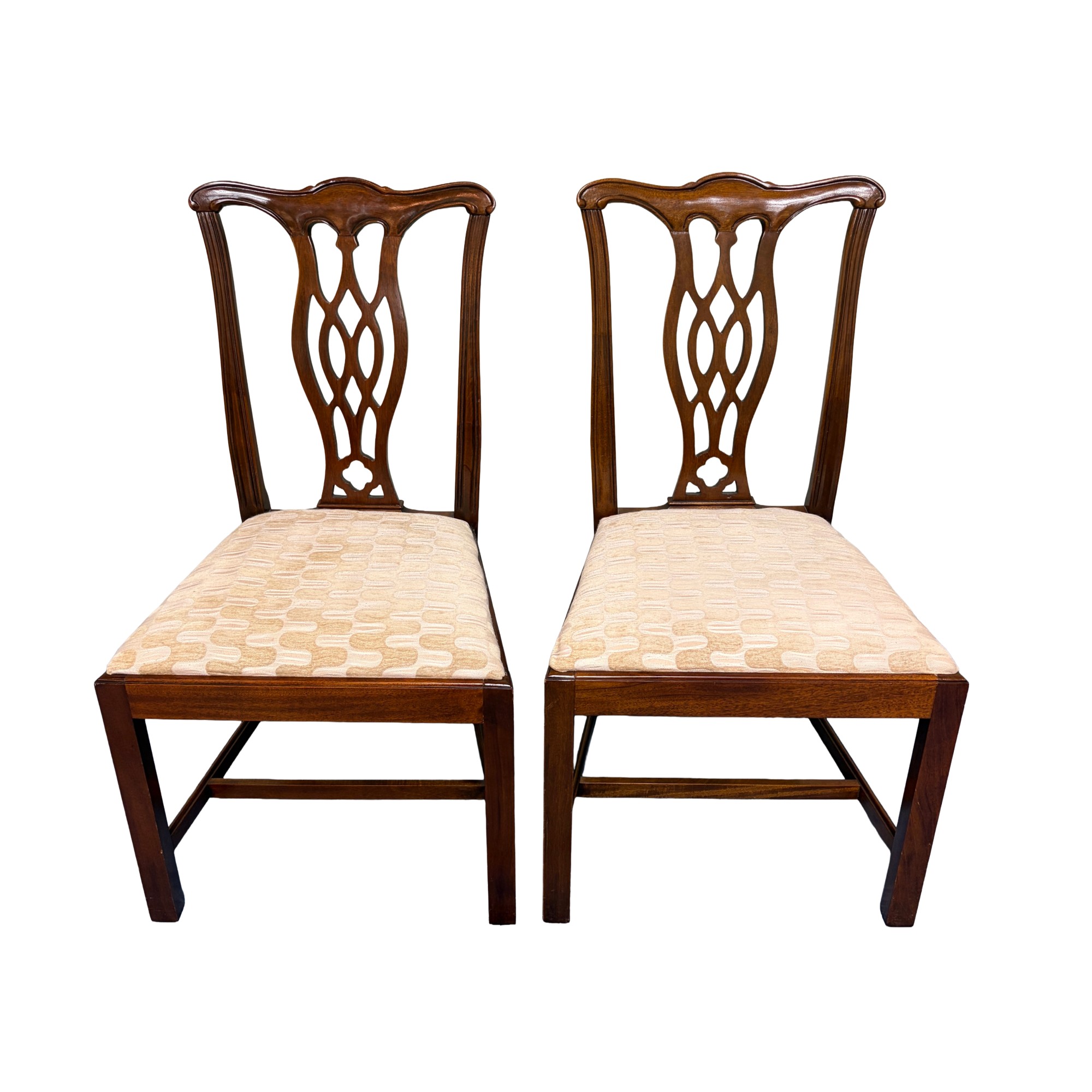 Pair of Solid Mahogany Chippendale Style Dining Chairs Pair of Solid Mahogany Chippendale Style Dining Chairs