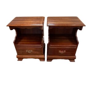 Pair of Cherry One Drawer Nightstands