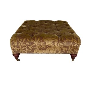Thomasville Large Square Tufted Ottoman on Casters