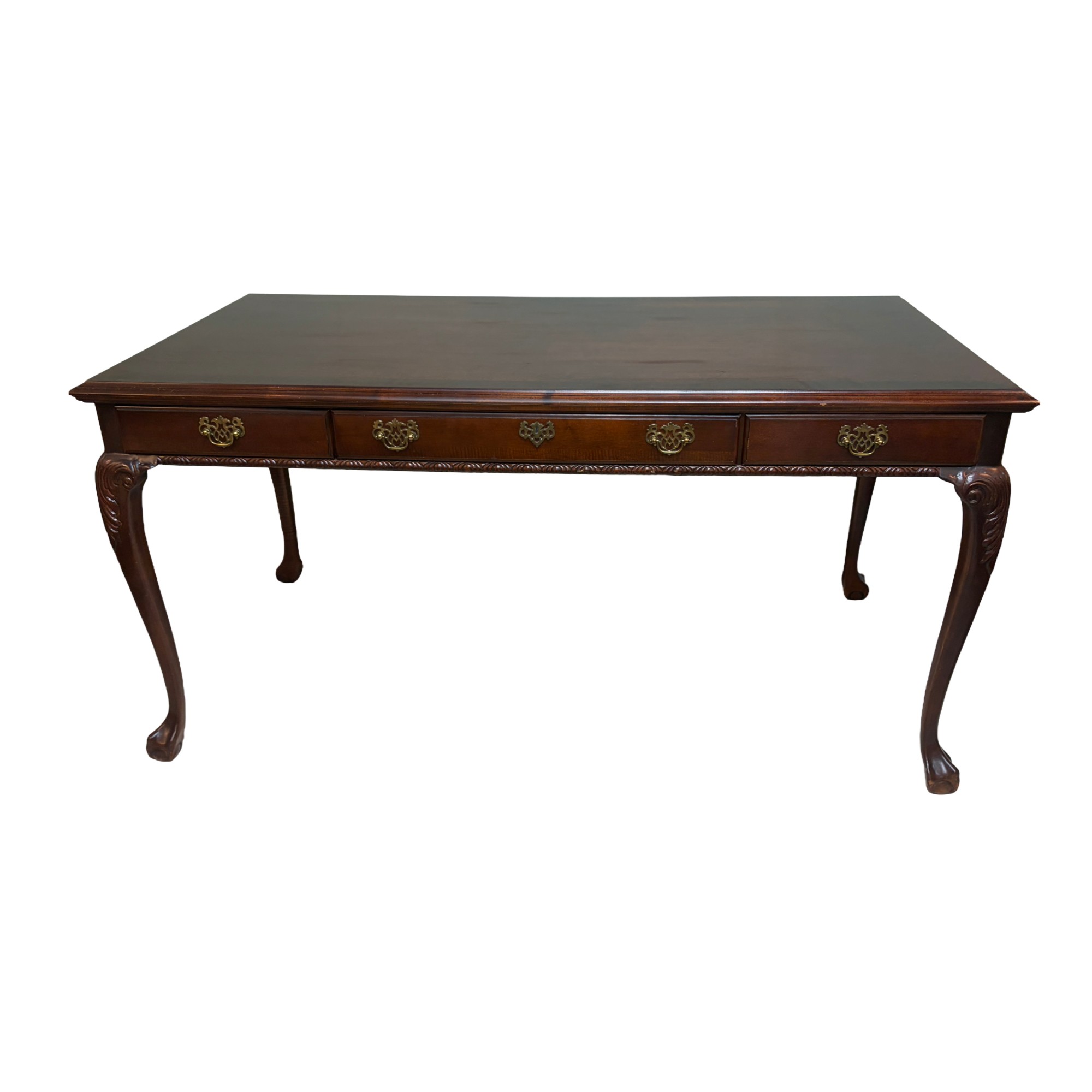 Three Drawer Cherry Desk with Ball and Claw Feet Three Drawer Cherry Desk with Ball and Claw Feet