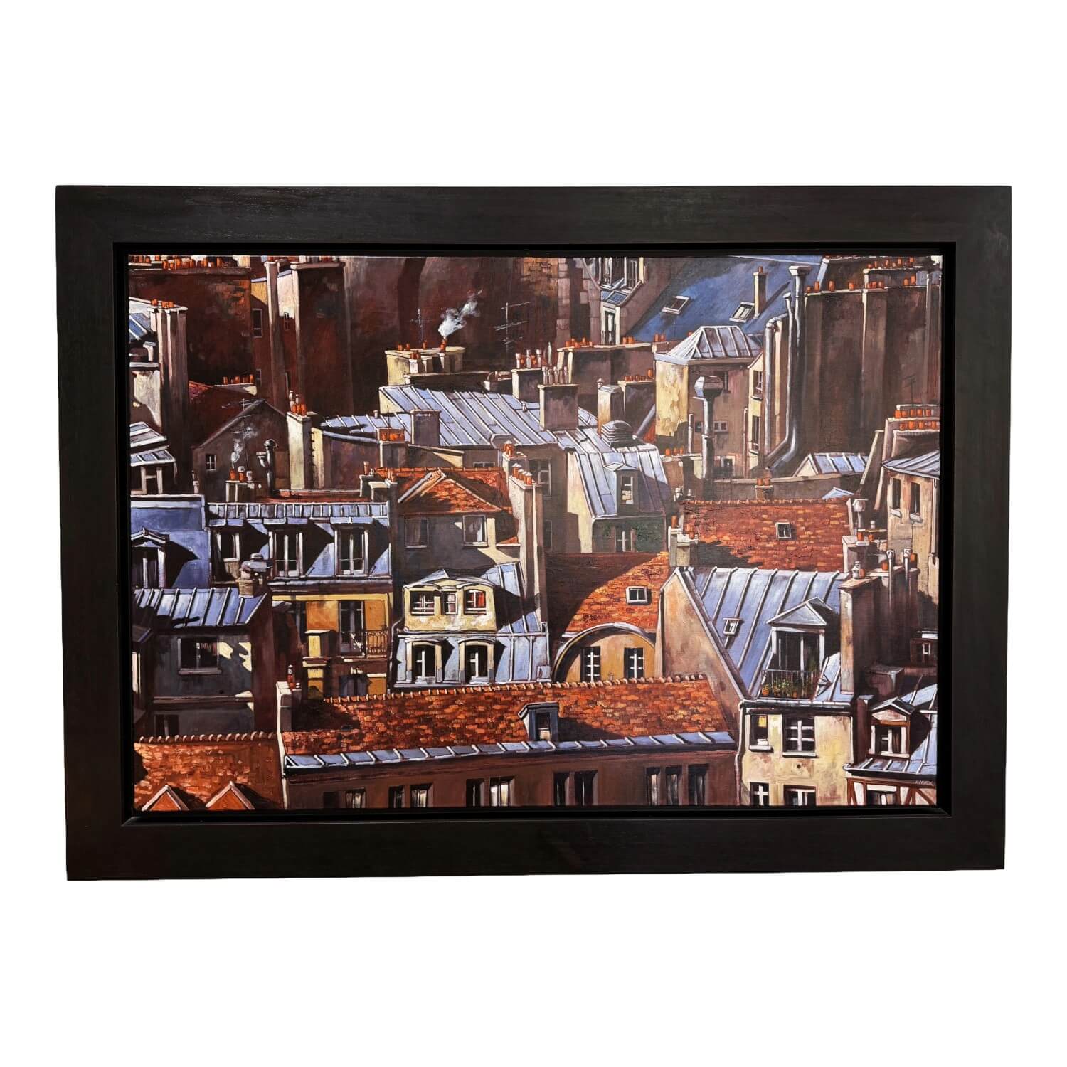 "Tuiles et Zinc" by Philippe Vermeulen "Fifax" Original Oil on Canvas "Tuiles et Zinc" by Philippe Vermeulen "Fifax" Original Oil on Canvas