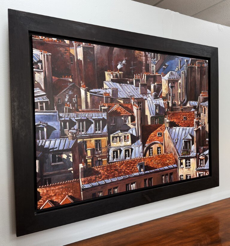 "Tuiles et Zinc" by Philippe Vermeulen "Fifax" Original Oil on Canvas "Tuiles et Zinc" by Philippe Vermeulen "Fifax" Original Oil on Canvas