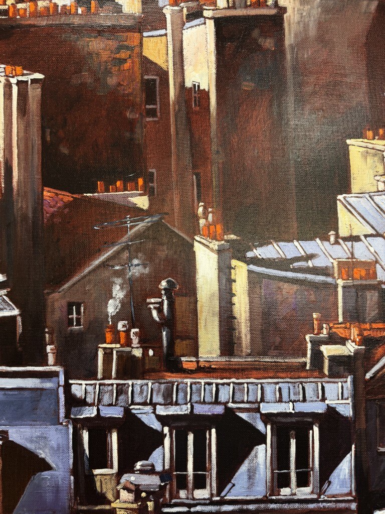 "Tuiles et Zinc" by Philippe Vermeulen "Fifax" Original Oil on Canvas "Tuiles et Zinc" by Philippe Vermeulen "Fifax" Original Oil on Canvas