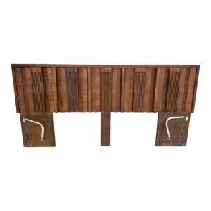 1970s Brutalist-Inspired King Size Headboard with Twin Metal Frames