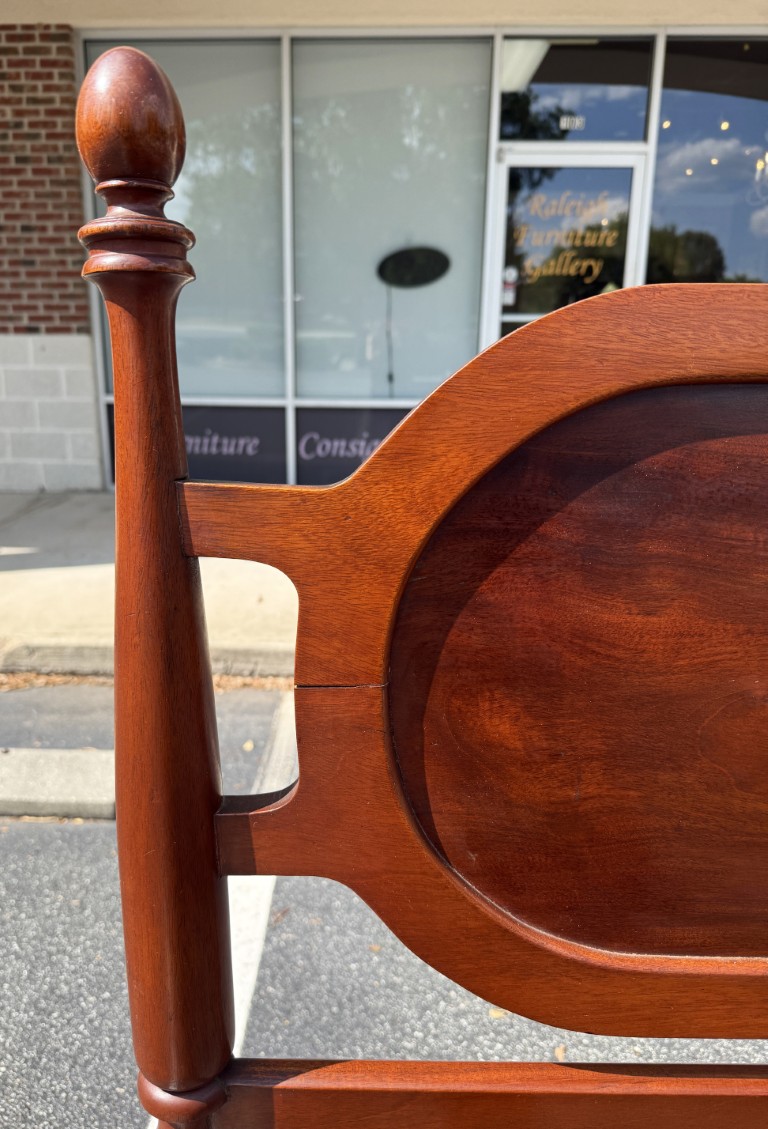 Pair of Vintage Mahogany Twin Bed Frames with Oval Panel Headboards Pair of Vintage Mahogany Twin Bed Frames with Oval Panel Headboards