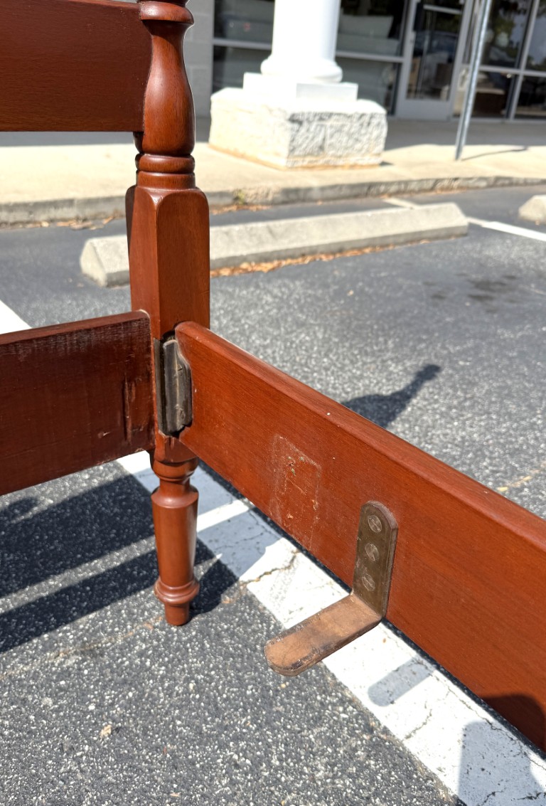 Pair of Vintage Mahogany Twin Bed Frames with Oval Panel Headboards Pair of Vintage Mahogany Twin Bed Frames with Oval Panel Headboards