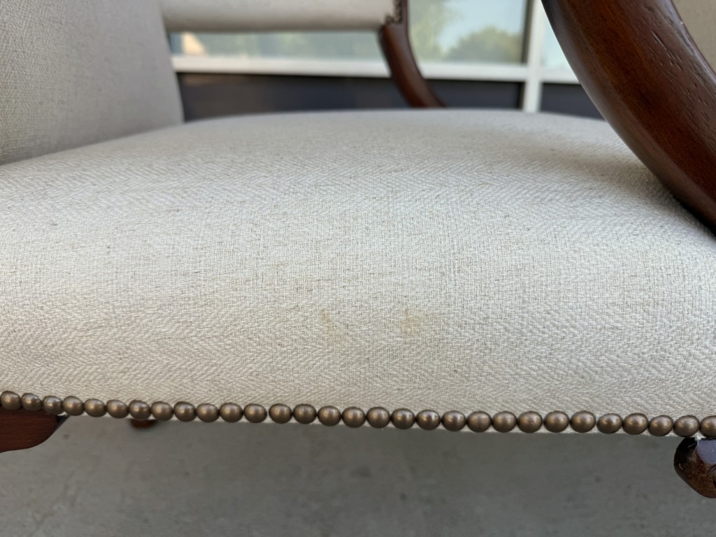 Pair of Baker Furniture Stately Homes Gainsborough Arm Chairs in White Pair of Baker Furniture Stately Homes Gainsborough Arm Chairs in White