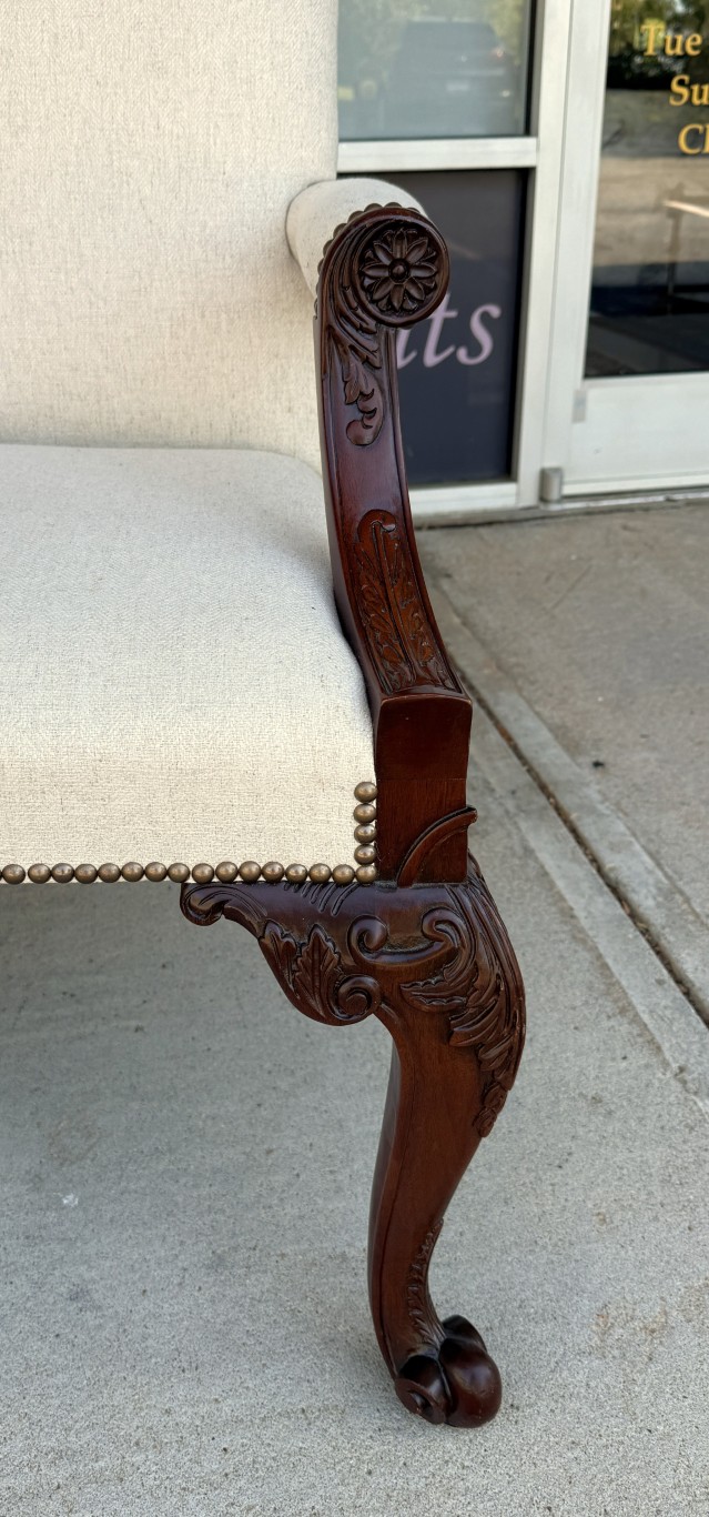 Pair of Baker Furniture Stately Homes Gainsborough Arm Chairs in White Pair of Baker Furniture Stately Homes Gainsborough Arm Chairs in White