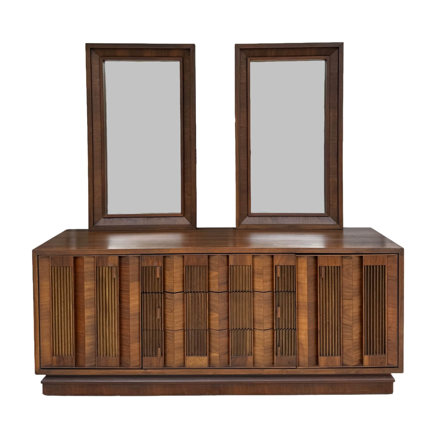 1970s Brutalist-Inspired Dresser with Two Mirrors 1970s Brutalist-Inspired Dresser with Two Mirrors