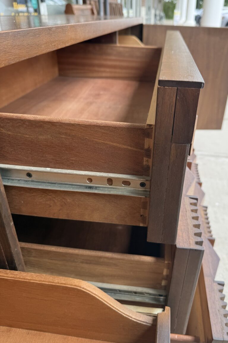 1970s Brutalist-Inspired Dresser with Two Mirrors 1970s Brutalist-Inspired Dresser with Two Mirrors