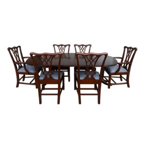 7 Piece Henkel Harris Double Pedestal Dining Set with 3 Leaves