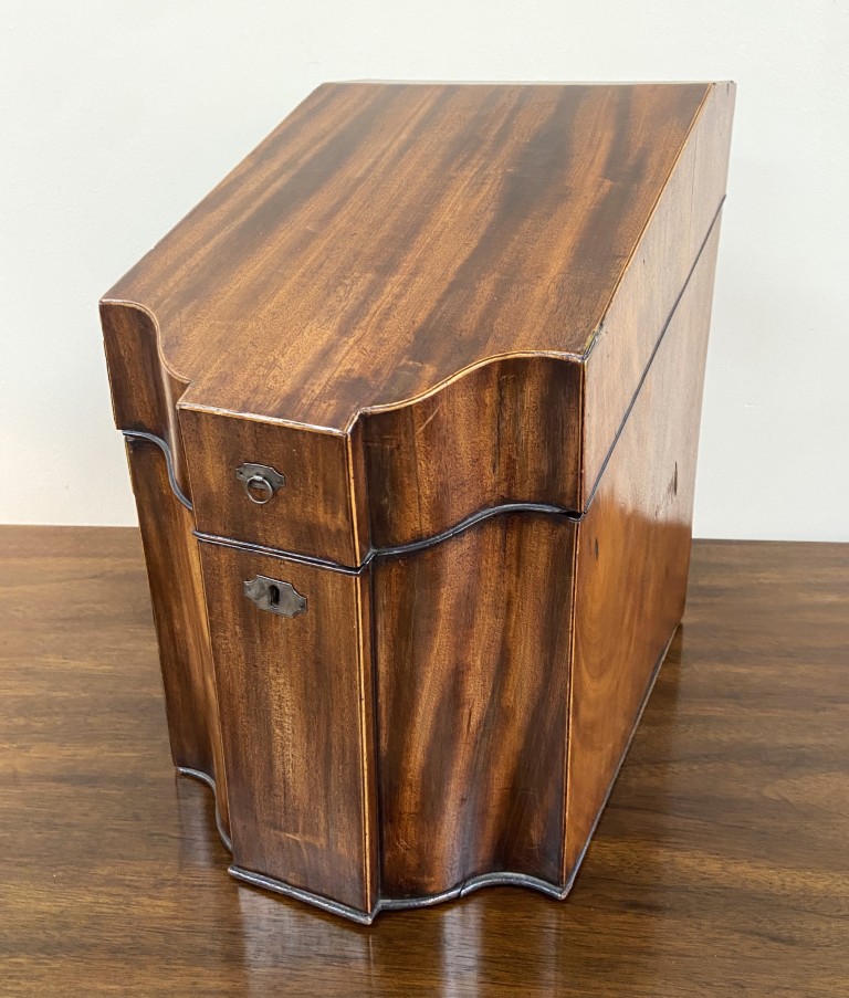 Antique English Mahogany Knife Box Circa 1825 Antique English Mahogany Knife Box Circa 1825