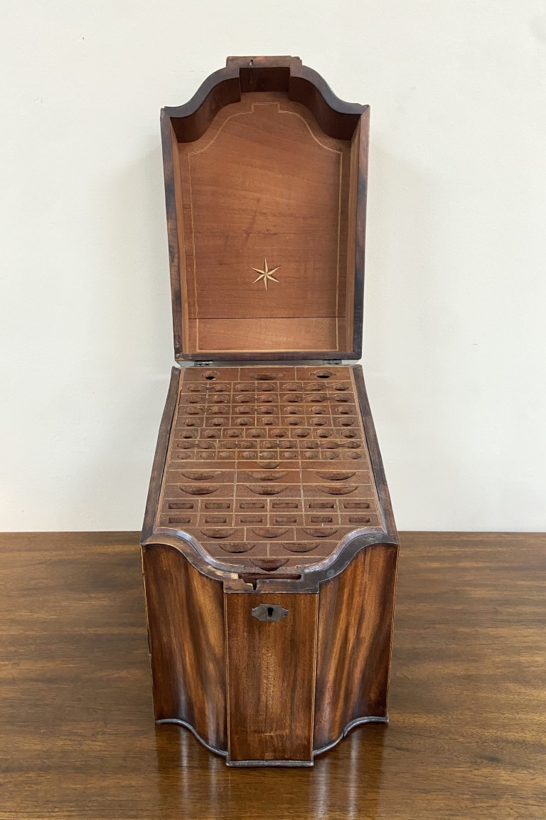Antique English Mahogany Knife Box Circa 1825 Antique English Mahogany Knife Box Circa 1825