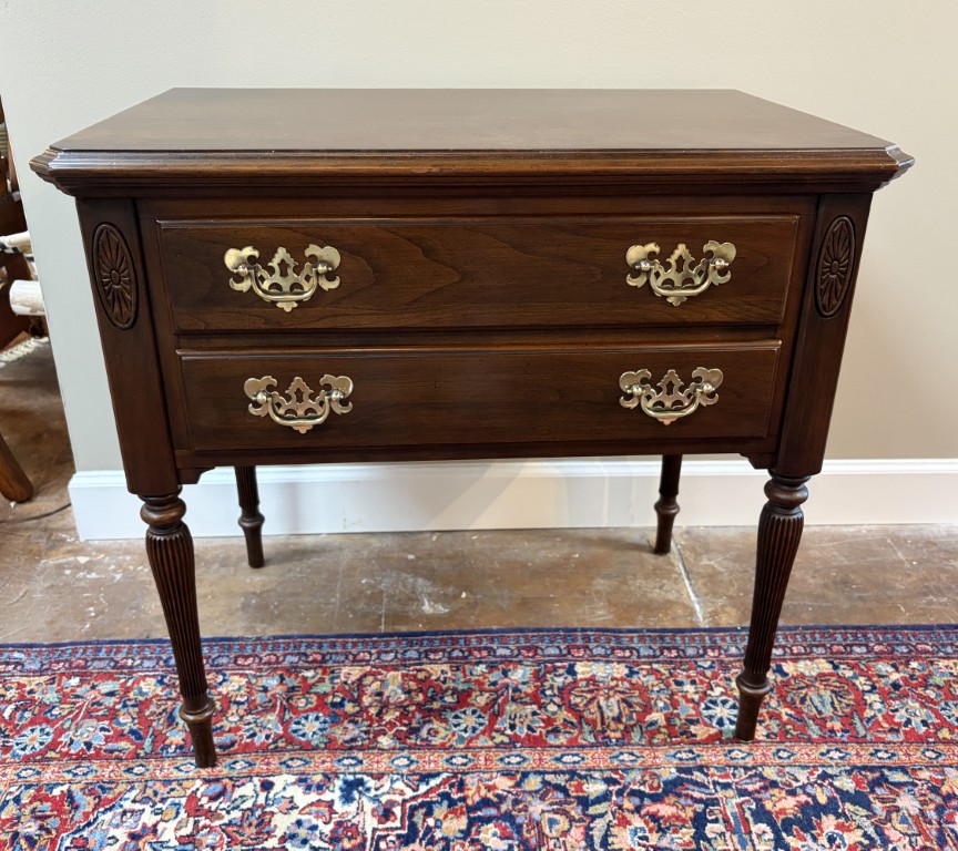 Pair of Ethan Allen Cherry Two Drawer Nightstands Pair of Ethan Allen Cherry Two Drawer Nightstands