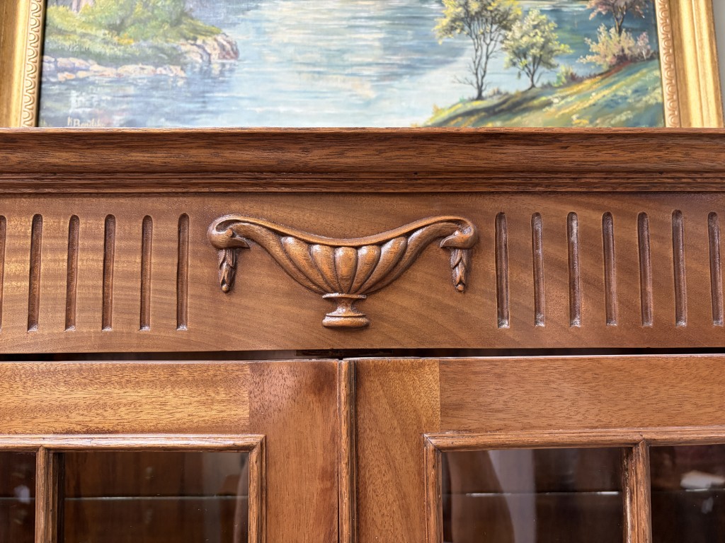 Antique Adams Style Glass Door China Cabinet circa 1920 Antique Adams Style Glass Door China Cabinet circa 1920