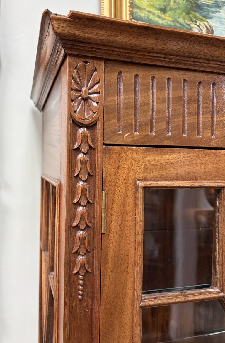 Antique Adams Style Glass Door China Cabinet circa 1920 Antique Adams Style Glass Door China Cabinet circa 1920