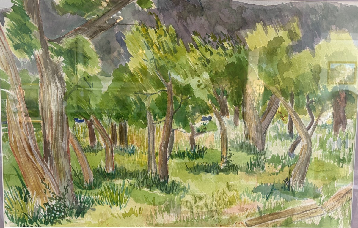 Large Original Signed Watercolor of Trees by Nathaniel Green Slater Large Original Signed Watercolor of Trees by Nathaniel Green Slater
