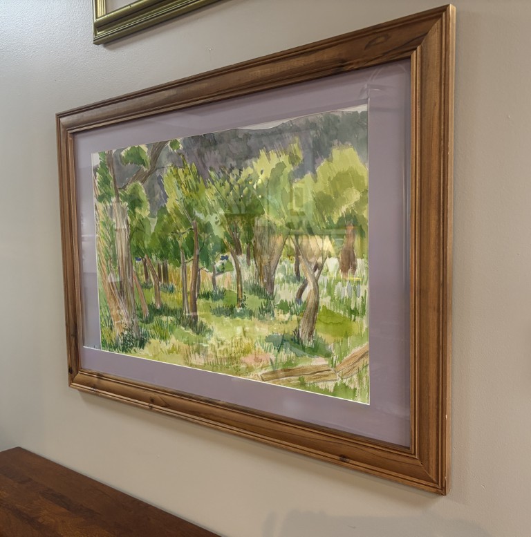 Large Original Signed Watercolor of Trees by Nathaniel Green Slater Large Original Signed Watercolor of Trees by Nathaniel Green Slater
