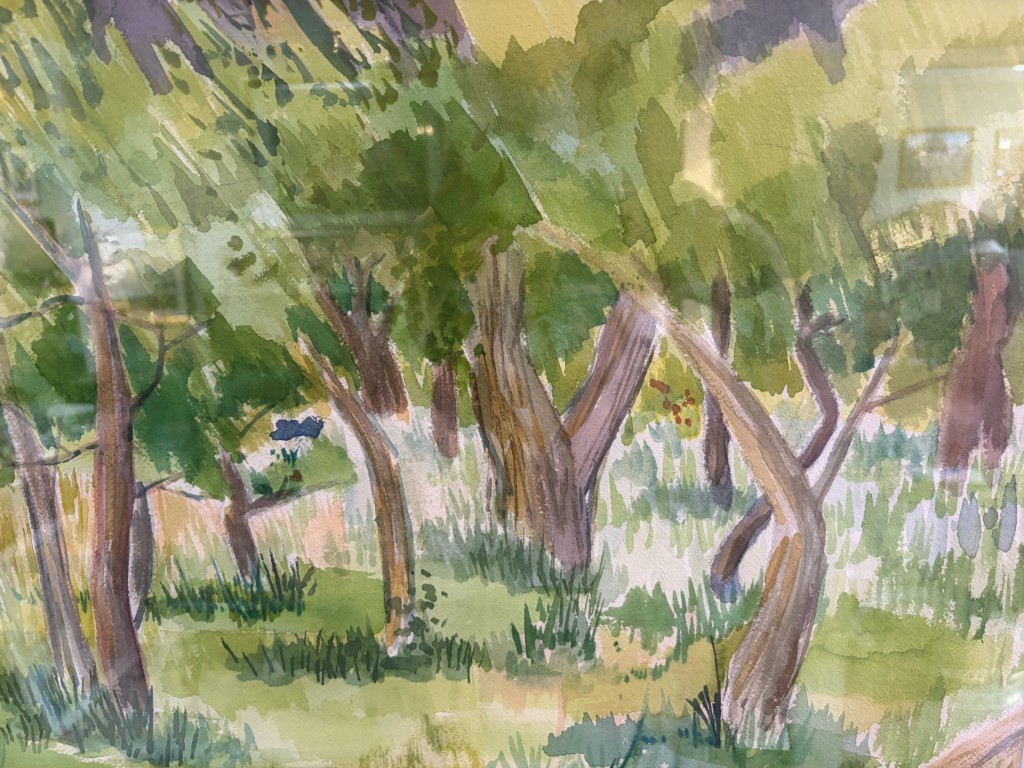 Large Original Signed Watercolor of Trees by Nathaniel Green Slater Large Original Signed Watercolor of Trees by Nathaniel Green Slater