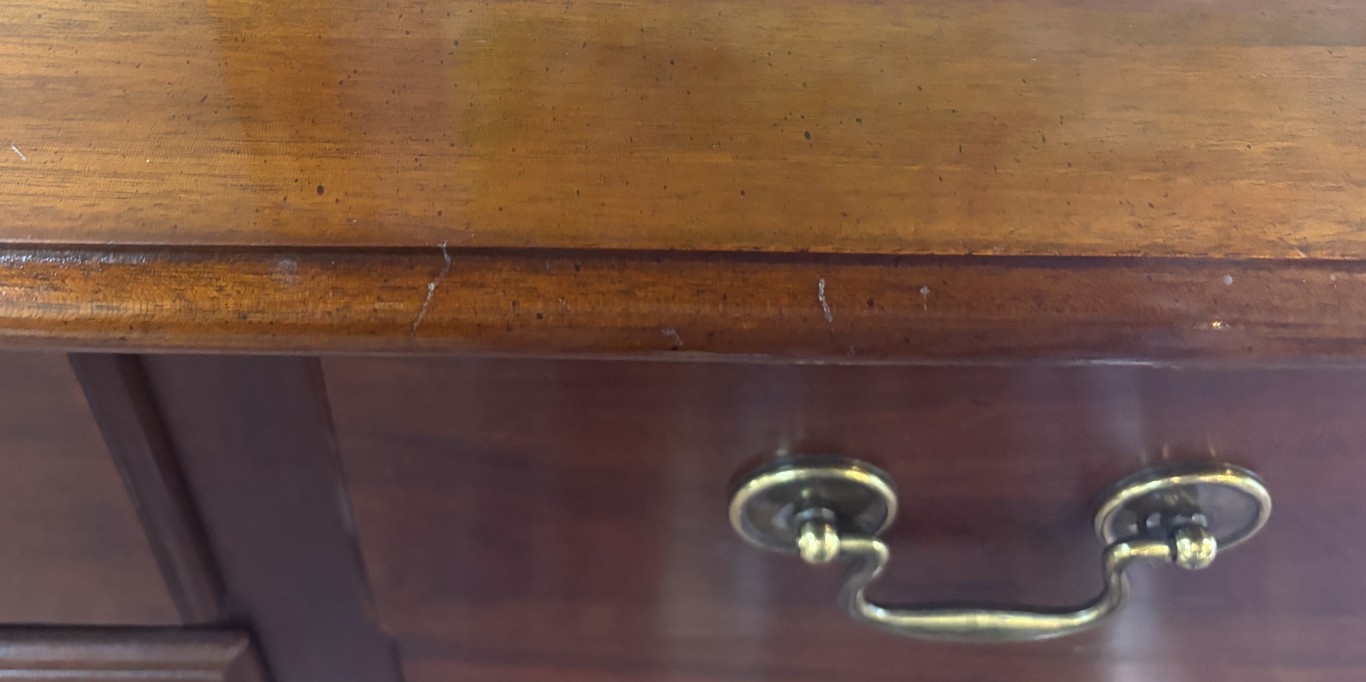 Mahogany Sideboard with Brass Hardware and Toecaps Mahogany Sideboard with Brass Hardware and Toecaps