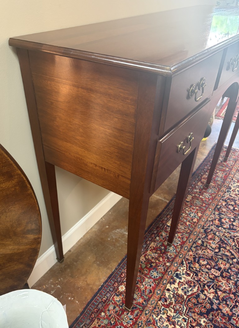 Mahogany Sideboard with Brass Hardware and Toecaps Mahogany Sideboard with Brass Hardware and Toecaps