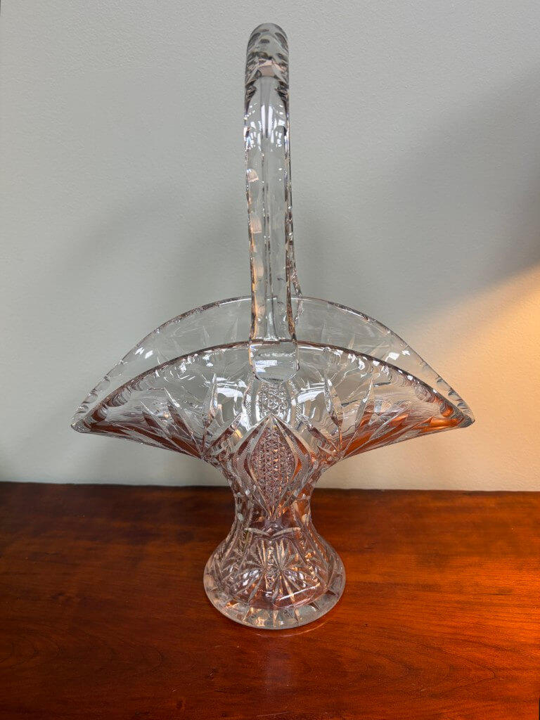 Extra Tall Cut Glass Bride's Basket Extra Tall Cut Glass Bride's Basket