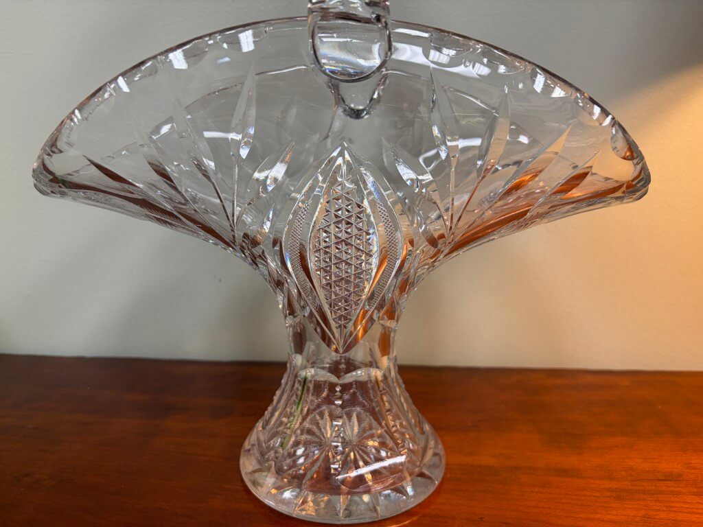 Extra Tall Cut Glass Bride's Basket Extra Tall Cut Glass Bride's Basket