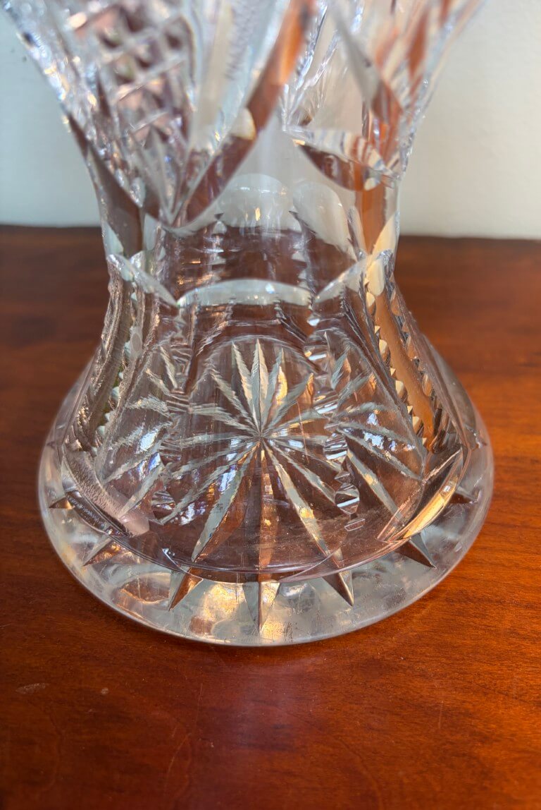 Extra Tall Cut Glass Bride's Basket Extra Tall Cut Glass Bride's Basket