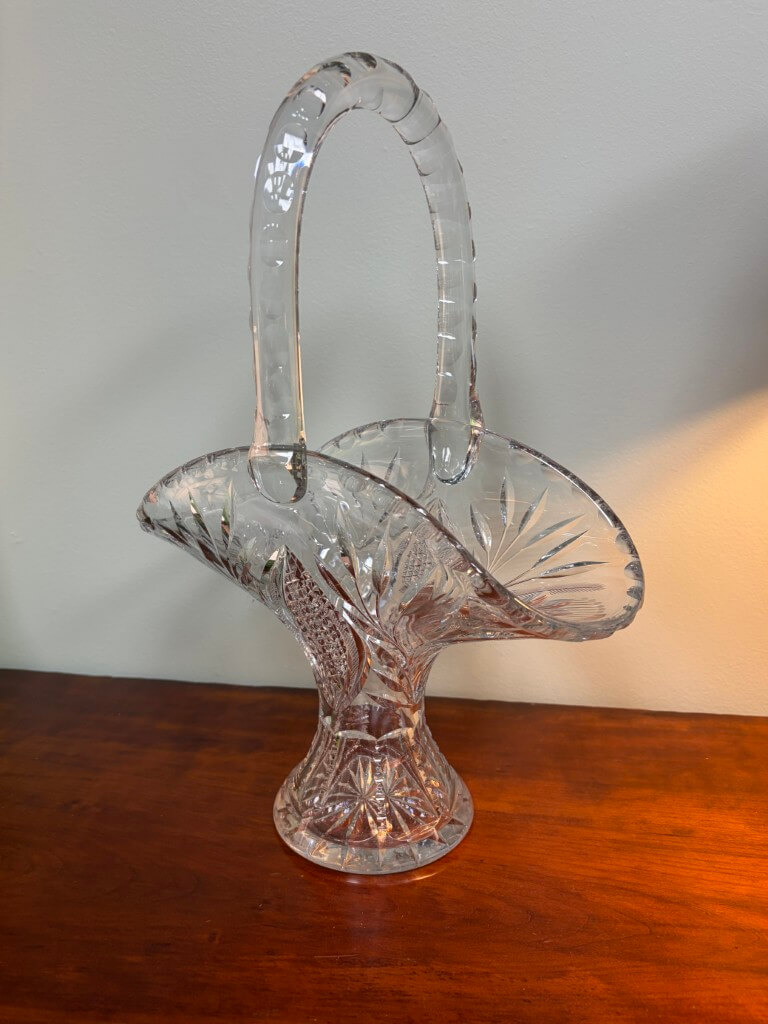 Extra Tall Cut Glass Bride's Basket Extra Tall Cut Glass Bride's Basket