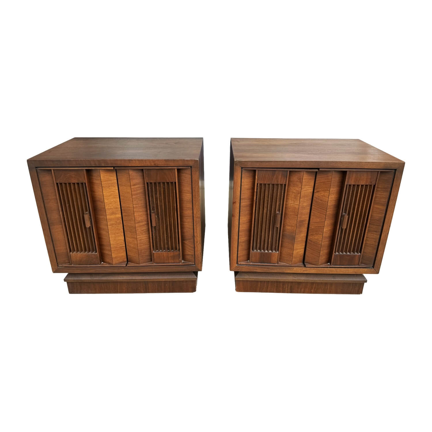 Pair of 1970s Brutalist-Inspired Nightstands Pair of 1970s Brutalist-Inspired Nightstands