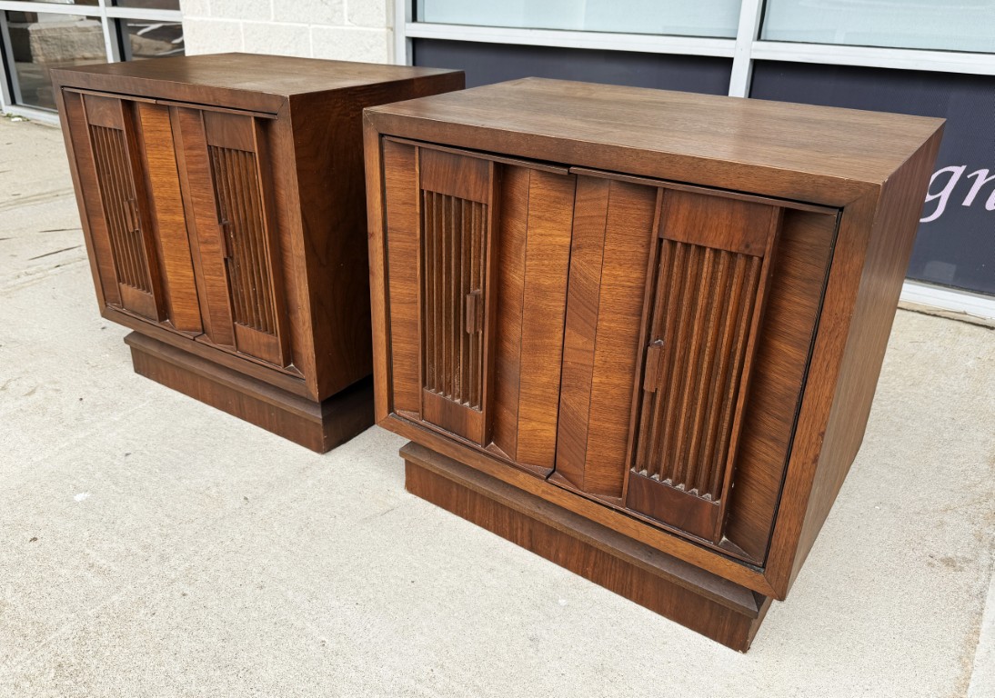 Pair of 1970s Brutalist-Inspired Nightstands Pair of 1970s Brutalist-Inspired Nightstands