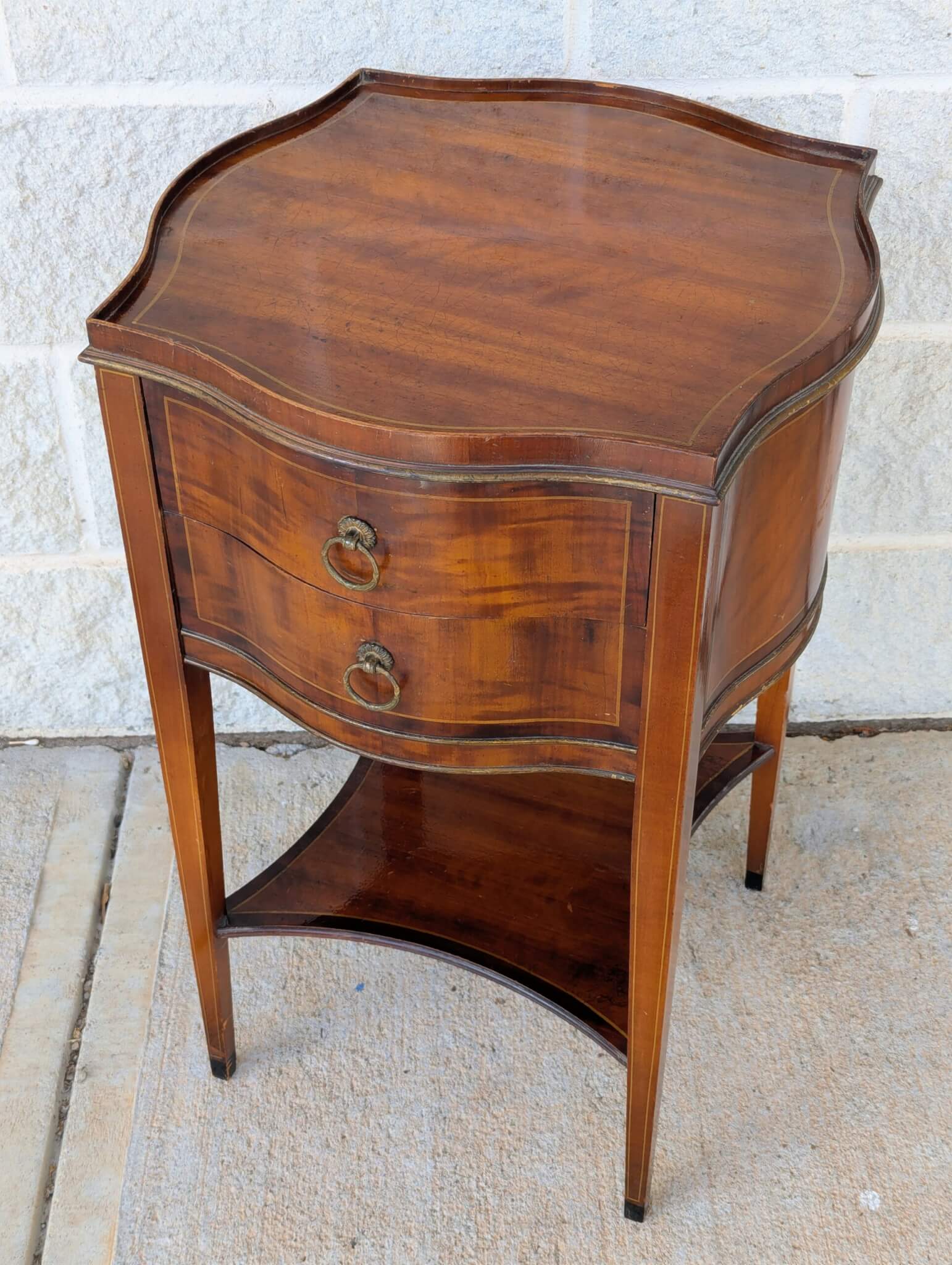 English Regency Style Satinwood End Tables English Regency Style Satinwood End Tables