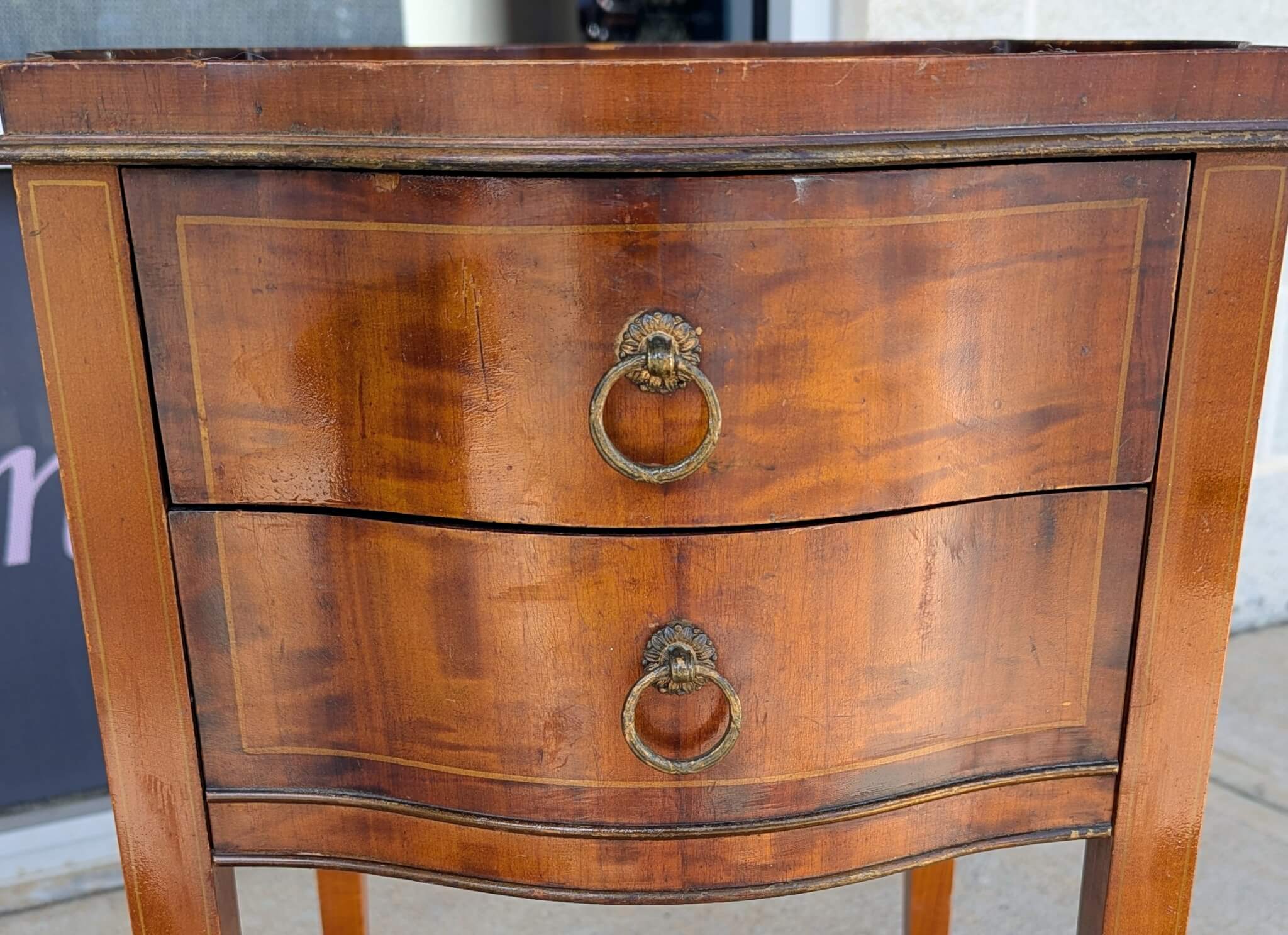 English Regency Style Satinwood End Tables English Regency Style Satinwood End Tables