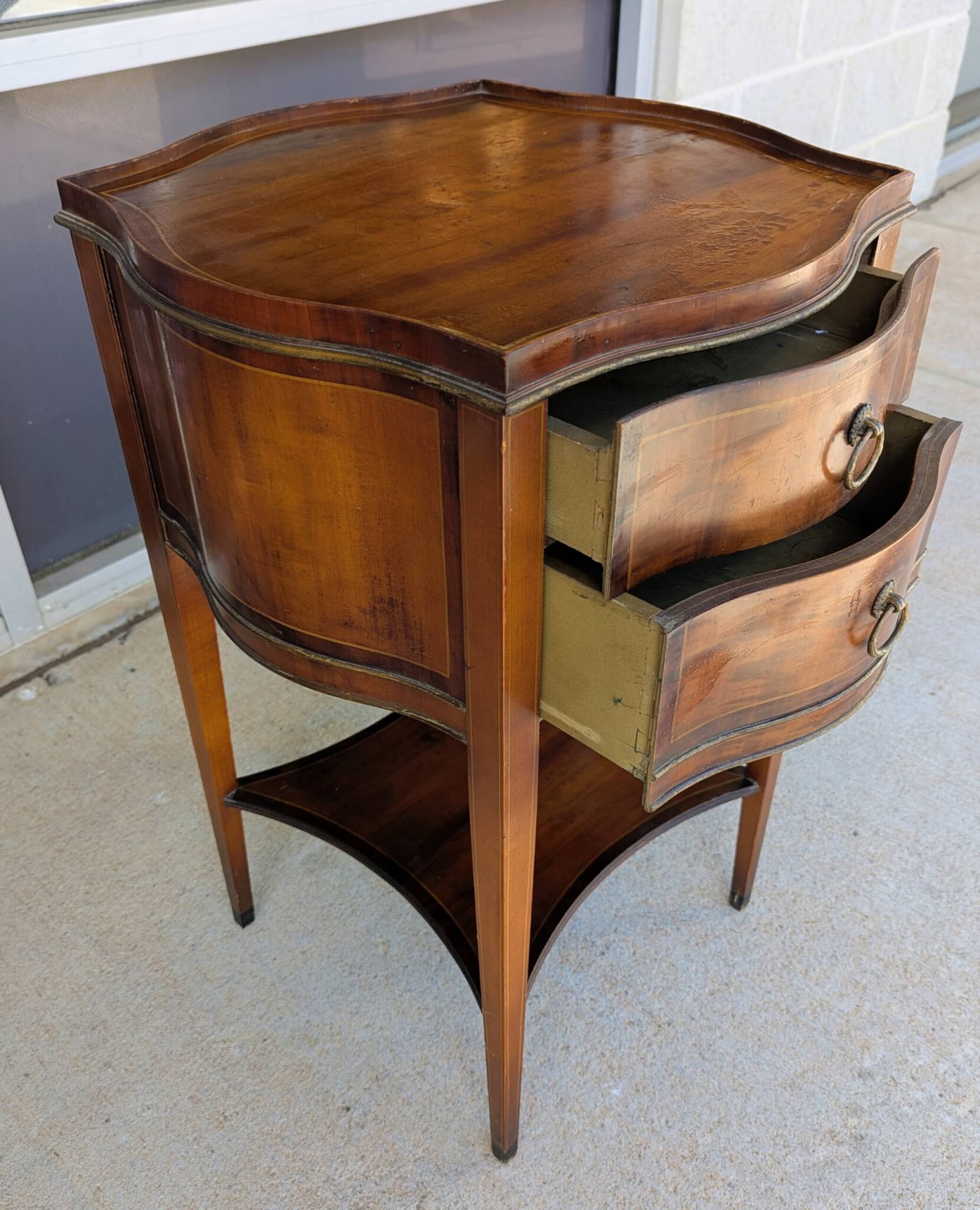 English Regency Style Satinwood End Tables English Regency Style Satinwood End Tables