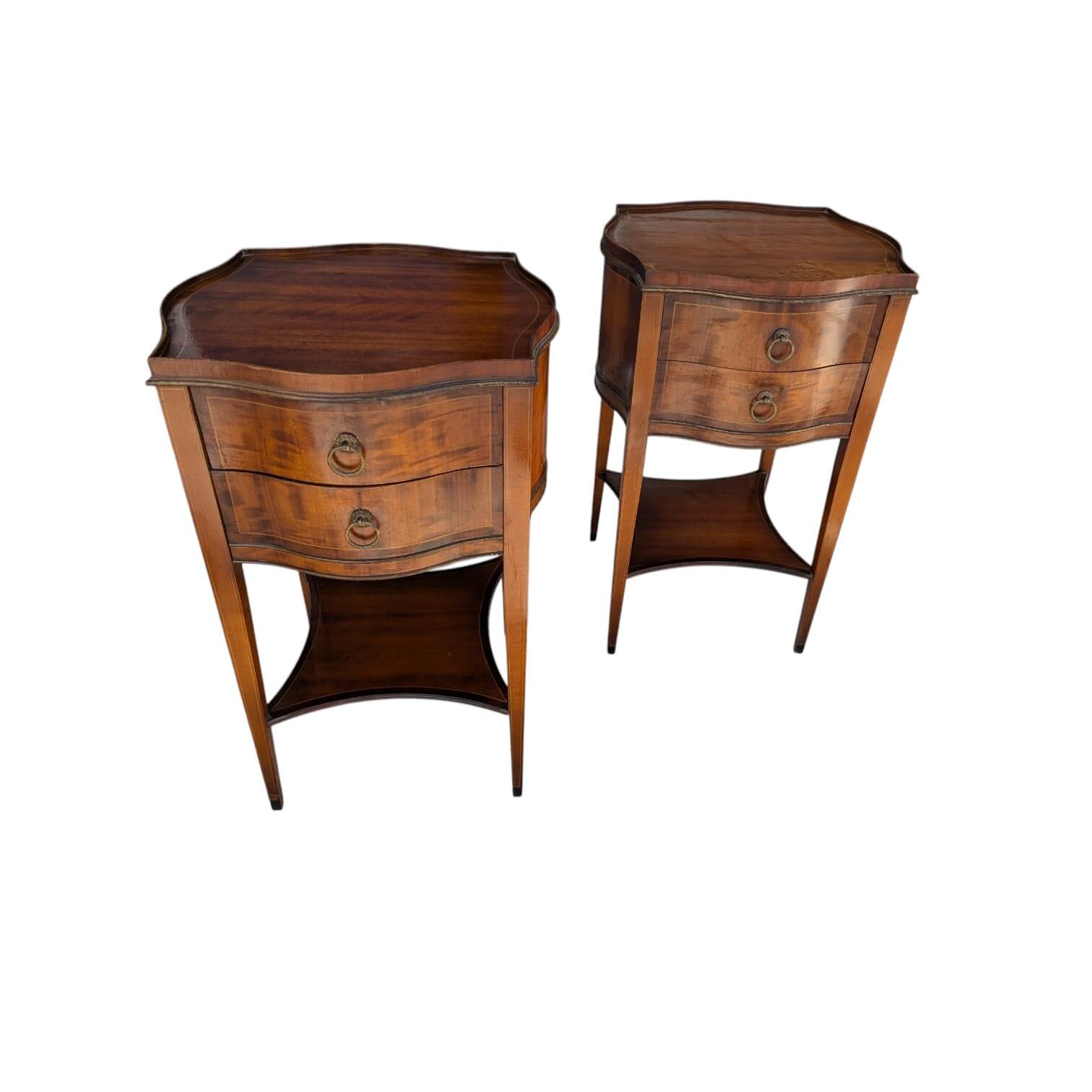 English Regency Style Satinwood End Tables English Regency Style Satinwood End Tables